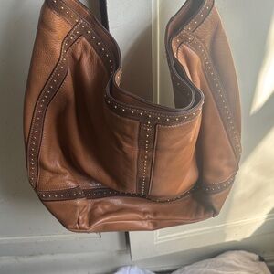 Lauren Ralph Lauren Tan Leather Hobo Bag